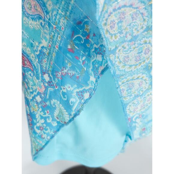 Jordache Babydoll Halter Top Large Festival Paisley Boho Y2K Fairy Forest Mesh - Picture 6 of 10